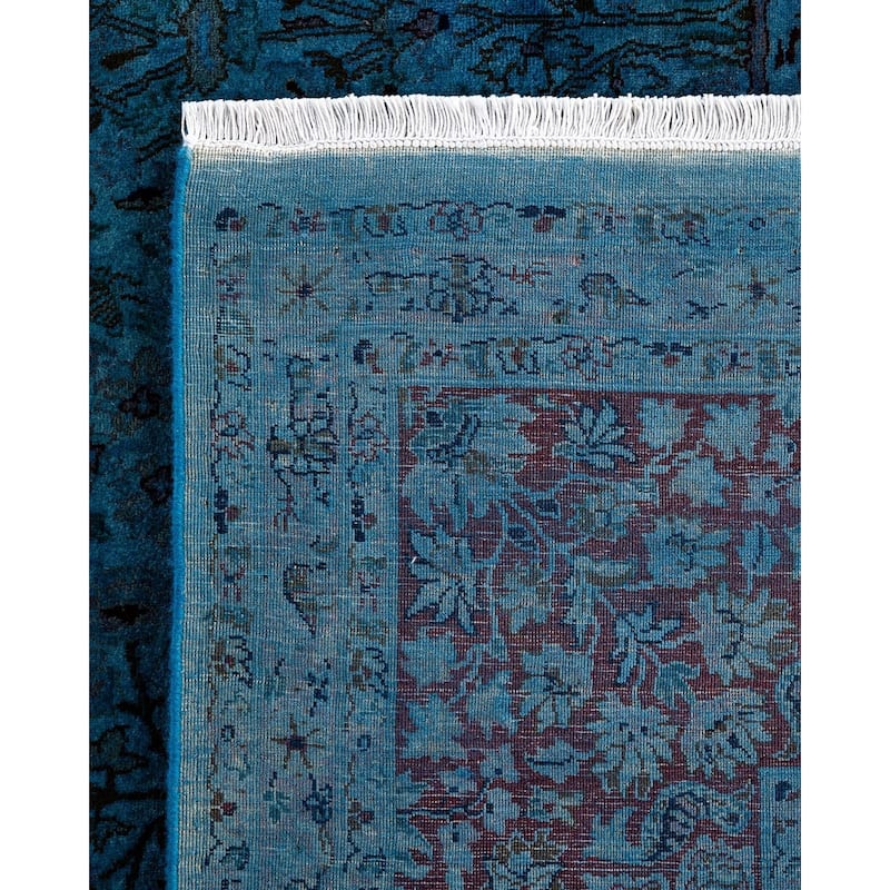 Fine Vibrance One-of-a-Kind Hand-Knotted Area Rug - Blue, 8' 1" x 10' 3" - 8' 1" x 10' 3"