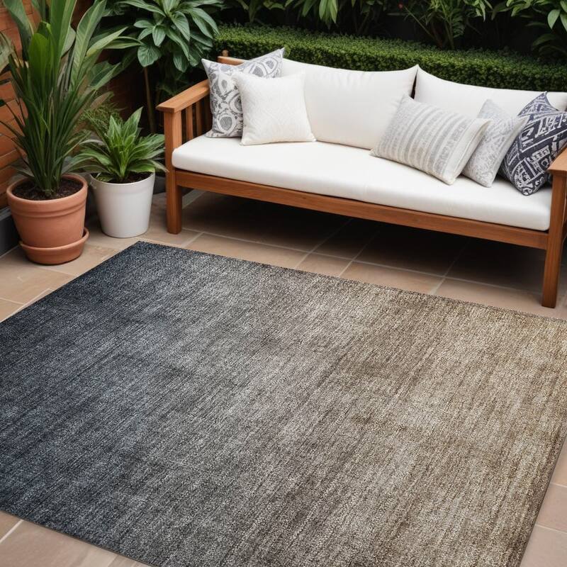Naz Ombre Weather Resistant Blended Style Outdoor Rug - 8' X 10' - Multi
