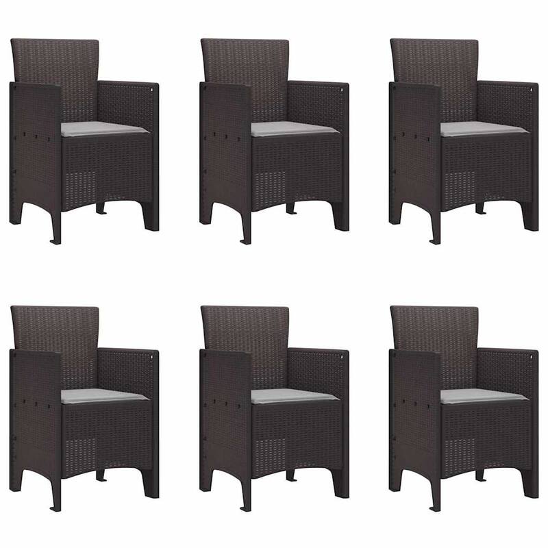 vidaXL Garden Dining Set 7/9 pcs Anthracite/Brown Polt rattan - 200 x 100 x 73 cm
