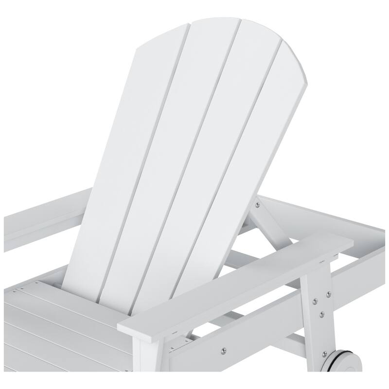 Polytrends Laguna Hdpe All Weather Outdoor Patio Pool Reclining Chaise Lounge With Side Table (2-Piece Set)