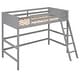 preview thumbnail 21 of 36, Twin Size Solid Wood Loft Bed with Ladder and Fence for Bedroom, Boys and Girls