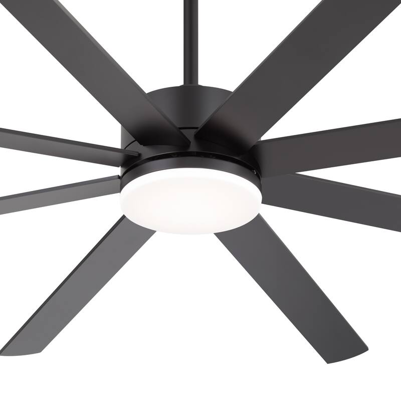 Large 72" Reversible 8-Blade Integrated Ceiling Fan with LED Light Kit and Remote
