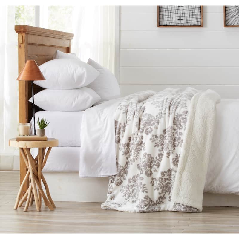Luxurious Velvet Plush Fleece Reversible Sherpa Bed Blanket