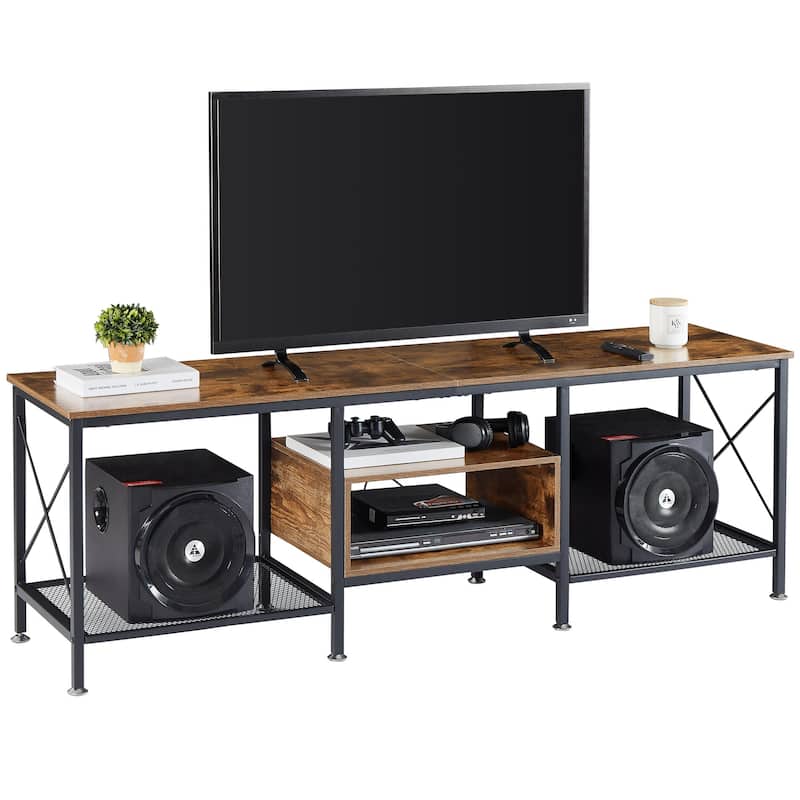TV Stand for Living Room, Entertainment Center TV Console with Storage Shelves