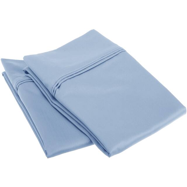 Miranda Haus Wentz Egyptian Cotton Solid Pillowcase Set - Standard - Light Blue