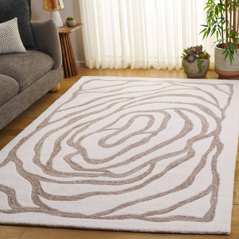SAFAVIEH Handmade Metro Fjorda Wool Rug - Ivory/Grey - 6' x 9'