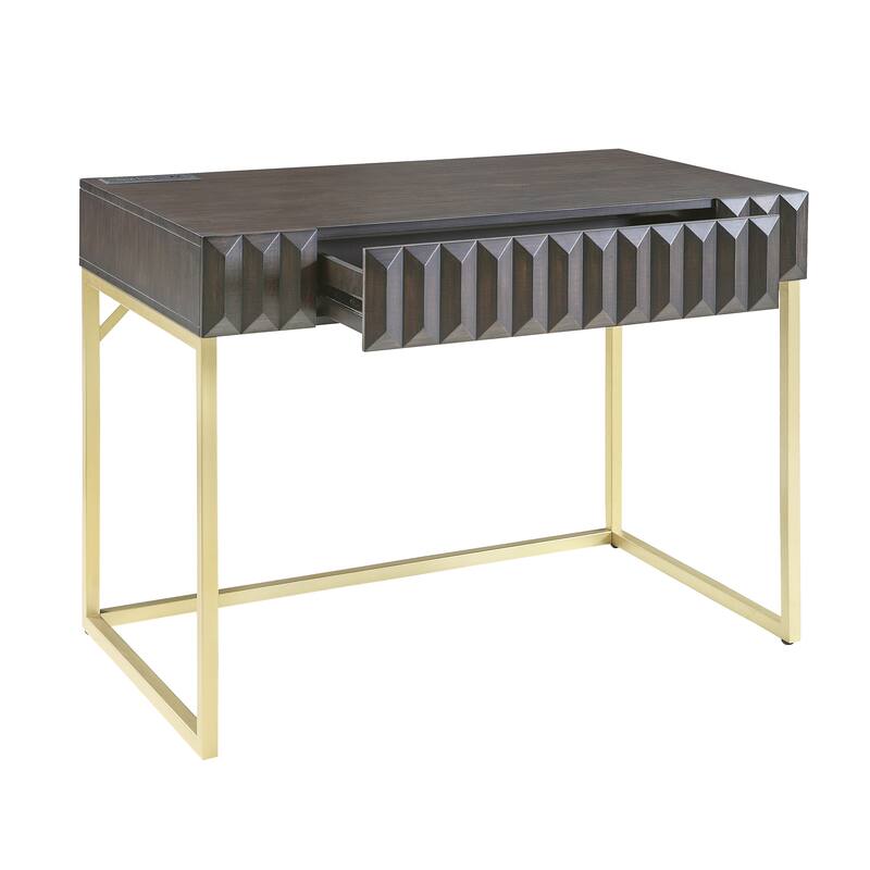 Bird Modern 42-inch Metal Computer Desk with USBs by Furniture of America