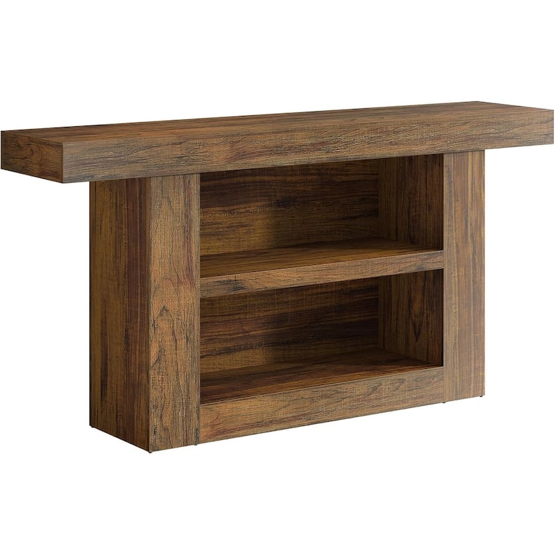 63-Inch Console Table with Storage, 3-Tier Farmhouse Entryway Table, Wooden Sofa Table Behind Couch - 11.8" W x 63" L x 31.5" H