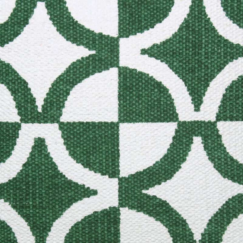 20" Green and White Bordered Diamond Mosaic Square Throw Pillow