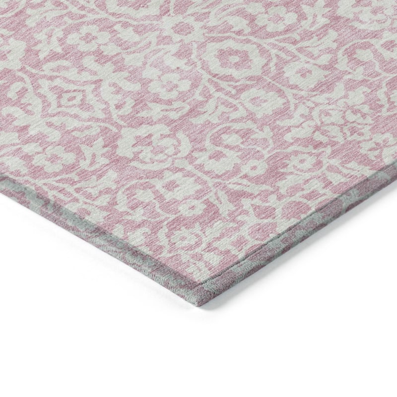 HomeRoots Damask Traditional Rectangle Outdoor Rug