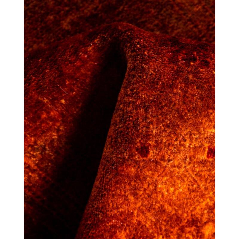 Fine Vibrance One-of-a-Kind Hand-Knotted Runner Rug - Orange, 2' 7" x 13' 9" - 2' 7" x 13' 9"