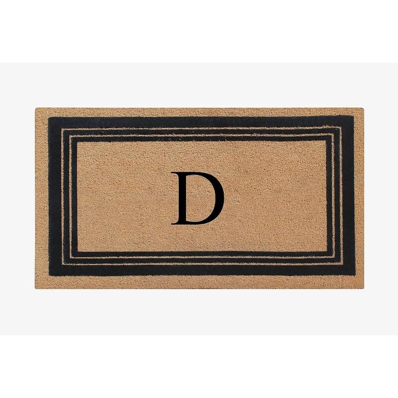 A1HC Natural Coir Monogrammed Entrance Door Mats Flock Doormat 24"X39" - D