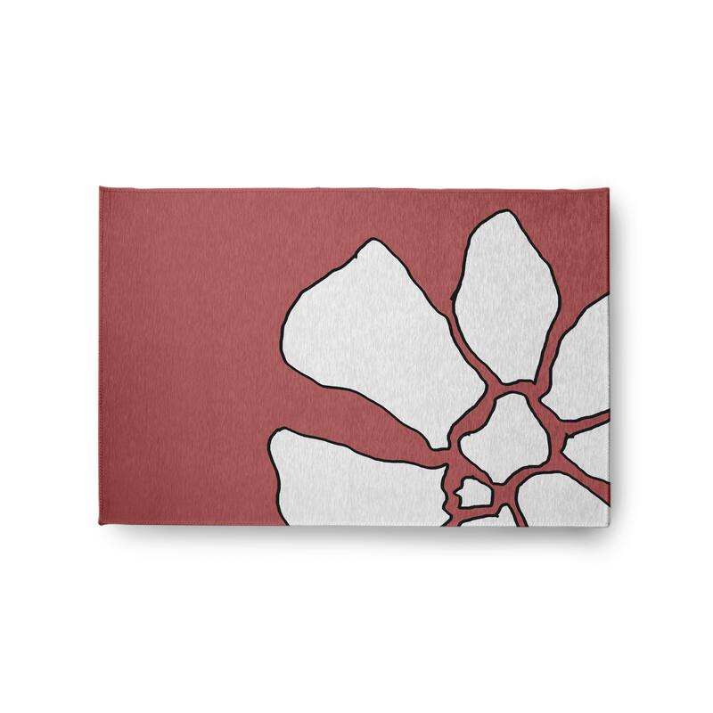 Petal Lines Spring Chenille Rug - Coral - 2' x 3'