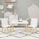 preview thumbnail 1 of 7, Kids Table and 2 Chairs Set, 3 Pieces Toddler Table and Chair Set, Wooden Activity Play Table Set (White) White