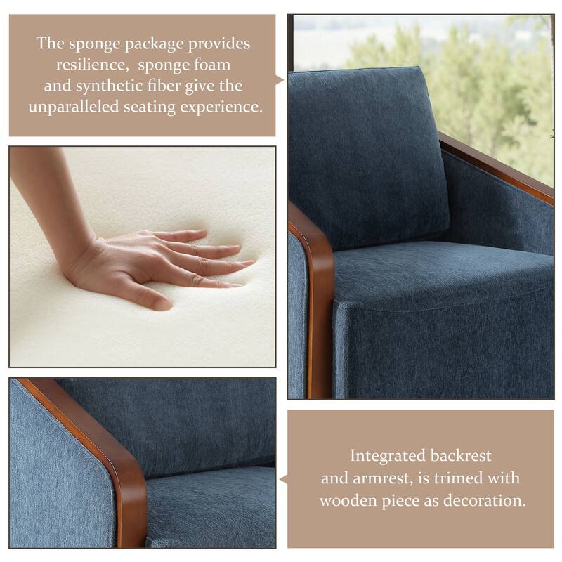 Chenille Modern 360°Swivel Barrel Chair Round Base