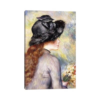 iCanvas "Young Girl holding a Bouquet of Tulips" by Pierre-Auguste Renoir Canvas Print