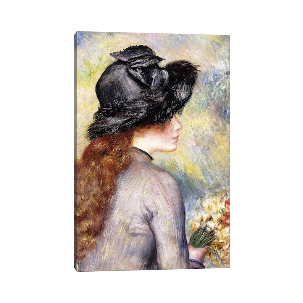 iCanvas "Young Girl holding a Bouquet of Tulips" by Pierre-Auguste Renoir Canvas Print