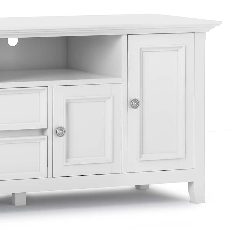 WYNDENHALL Halifax 72 inch Wide Solid Wood Transitional TV Stand - 72"w x 19"d x 26" h