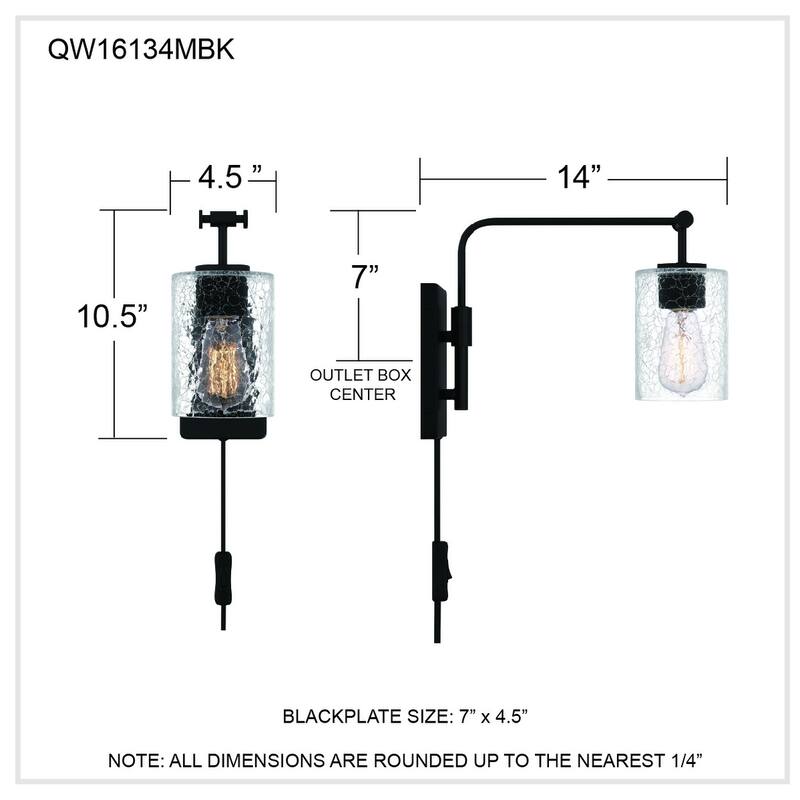 Hodge 1-Light Matte Black Wall Sconce