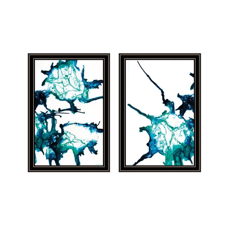 Trendy Decor 4U "Abstract Ocean Living" Printed Framed Wall Art by Kamdon Kreations - Multi - 14 x 14