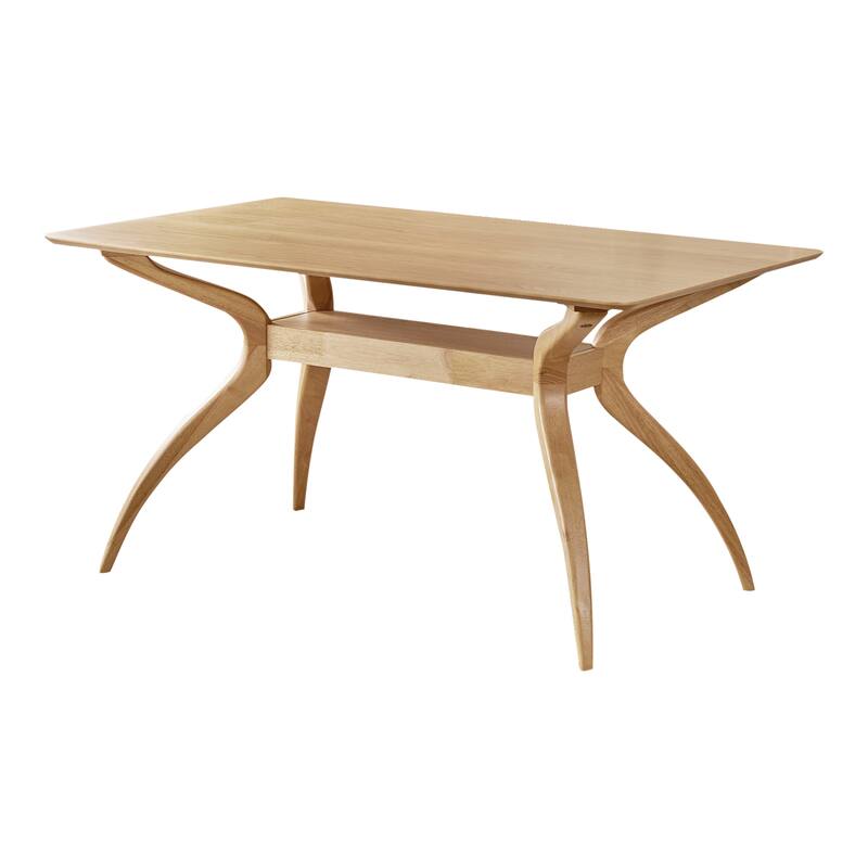 Carson Carrington Lund Mid-Century 5-piece Large Wood Rectangular Dining Set with Curved Legs by Christopher Knight Home