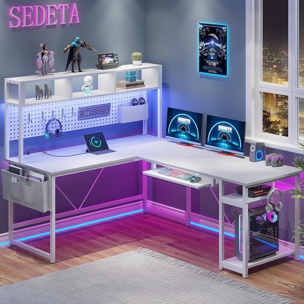 Led light for computer desk outlet