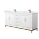 Option White / White Cultured Marble Top / Satin Bronze