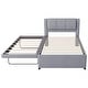 preview thumbnail 20 of 21, Merax Full Size Upholstery platform bed with Trundle