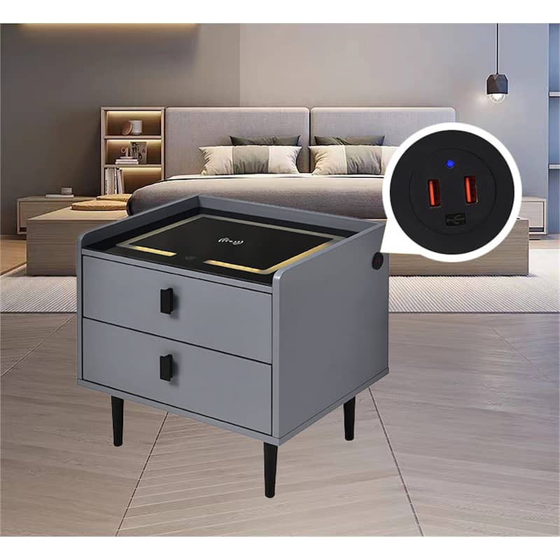 LED Nightstand with Wireless Charging Station Bed Bath & Beyond