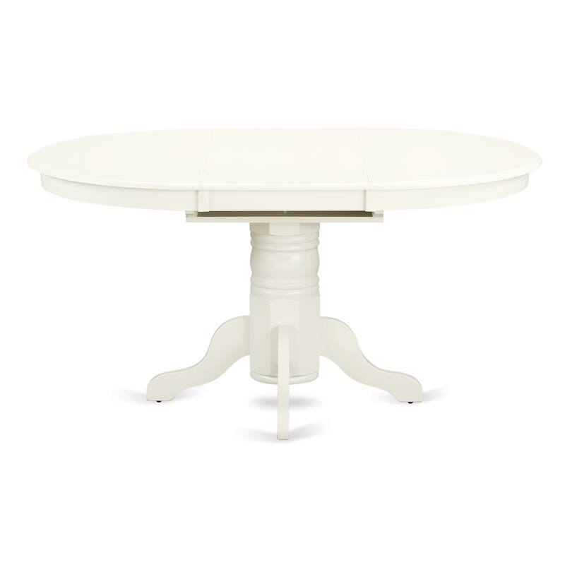 East West Furniture Dining Set Contains an Oval Kitchen Table and Upholstered Chairs, Linen White (Pieces Options)