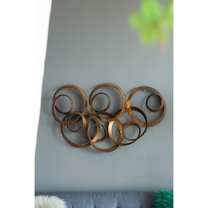 Modern Gold Leaf Wall Decor Iron Art Decorative Wall Decor Easy Install, for Living Room Office and Bedroom - Gold