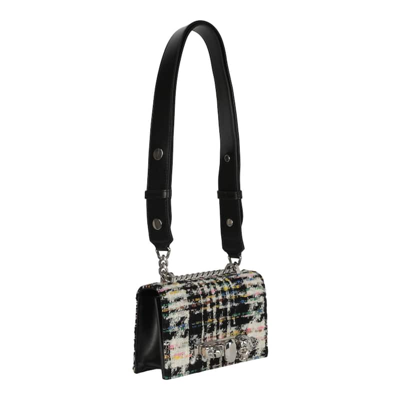 Alexander McQueen Mini Jewelled Tweed Shoulder Bag