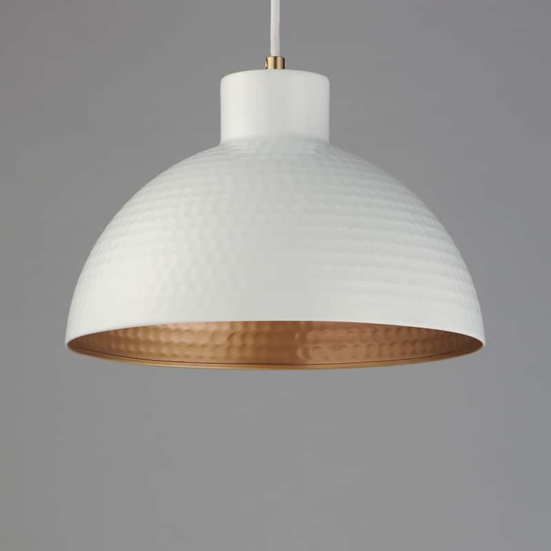 Maxim 35144 Rockport 12" Wide Pendant with Hammered Metal Shade