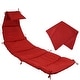 preview thumbnail 1 of 7, Sunnydaze Replacement Cushion and Umbrella for Floating Lounge Chair Red