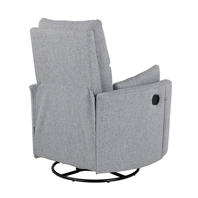 Beige Manual Rocker Recliner featuring 360° Swivel and Adjustable Backrest, Includes Two Removable Cushions