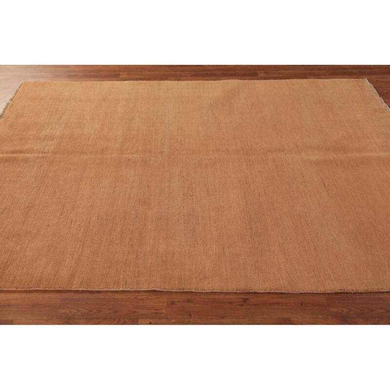 Gabbeh Modern Area Rug Handmade Oriental Orange Wool Carpet - 5'7" x 7'10"