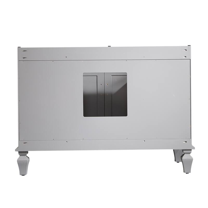 35'' H X48''W Solid Wood Bath Vanity with Stain-resistant Carrera White Quartz Top and Single Sink