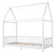 preview thumbnail 16 of 15, White Twin House Bed with Guardrail & LED - Fun and Safe for Kids
