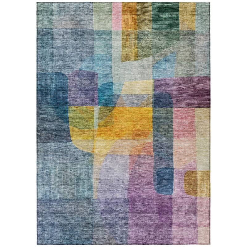 HomeRoots Abstract Transitional Rectangle Outdoor Rug