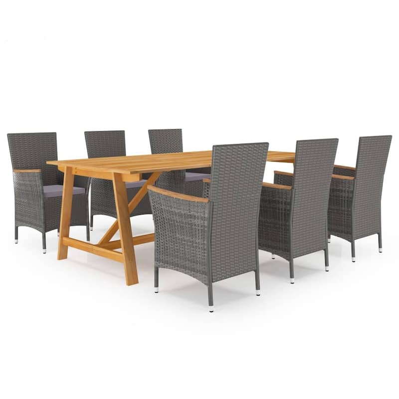 vidaXL Patio Dining Set 7 Piece Garden Outdoor Table and Chair Multi Colors