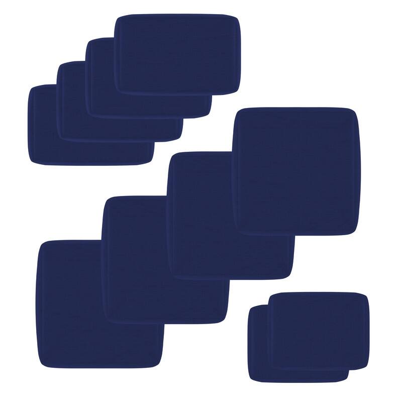 FINCATI 25.6" × 25.6" Outdoor Cushion Cover, Replacement Slipcover for Sofa Cushions, Patio Seat Cover 25.6 Inches (COVER ONLY!) - 10 Pieces - Navy Blue
