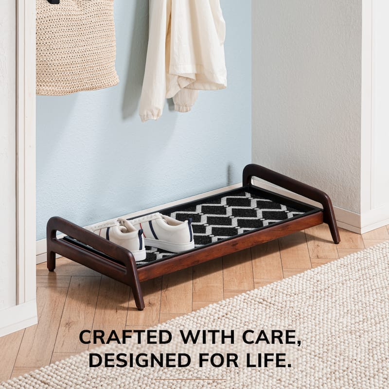 Jani Single-Tier Brown Stand 3-Pair Rubber Boot Tray