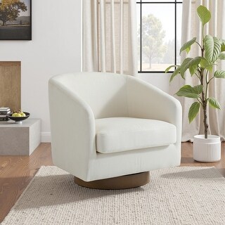 31.1'' W Modern Barrel Swivel Accent Chair