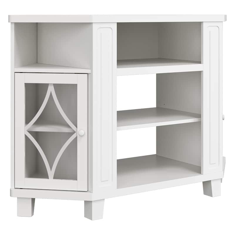 Corner TV Stands for TVs up to 55'', Media Console Table with Adjustable Shelves