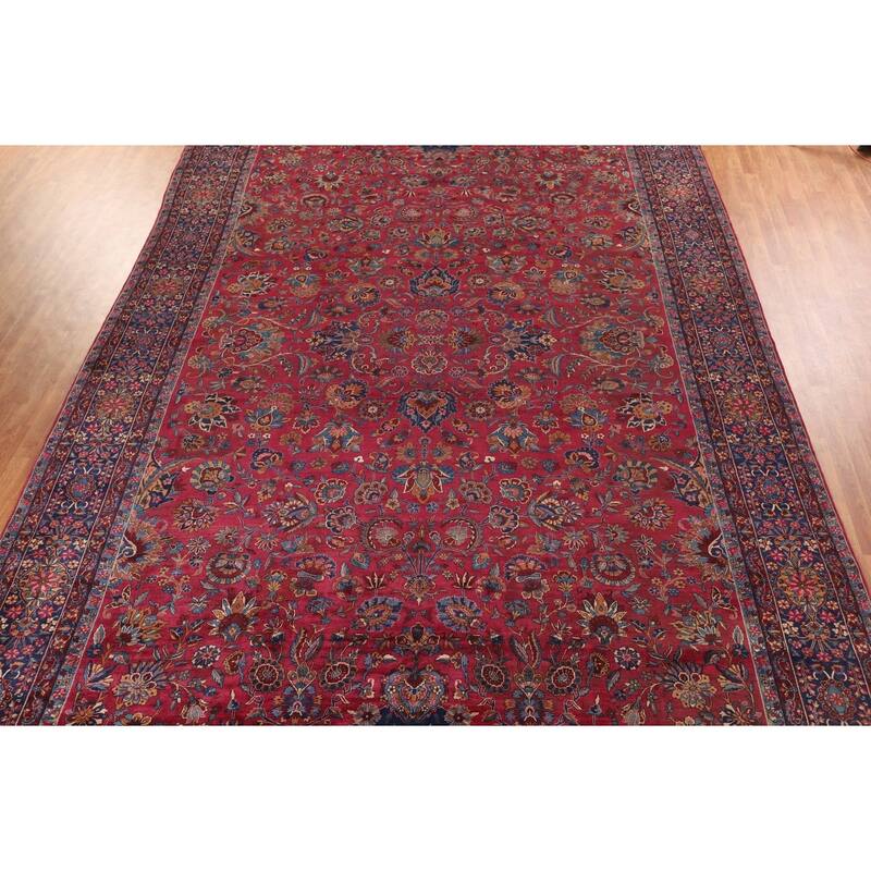 Pre-1900 Antique Kerman Ravar Persian Rug Hand-Knotted Wool Carpet - 11'10"x 21'2"
