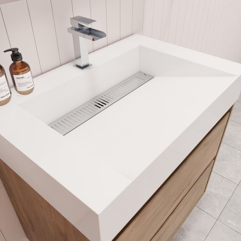 Victoria 24" Wall Mounted Modern Vanity with Acrylic Sink