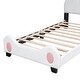 preview thumbnail 7 of 12, Upholstered Platform Bed with Cute Cartoon Headboard
