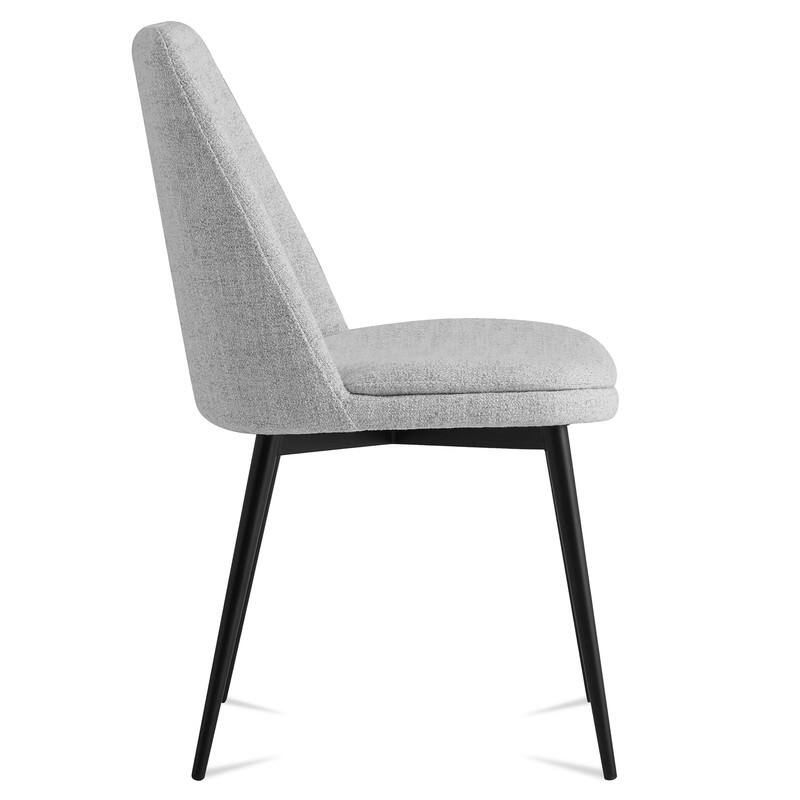 Ariel Mid-Century Upholsteried Dining Chair with Metal Legs Set of 2