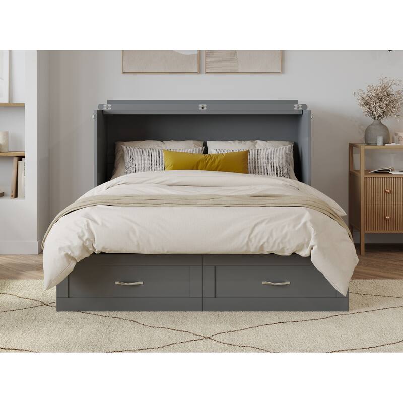Hamilton Murphy Bed Chest with Storage Drawer and Built-In Charger