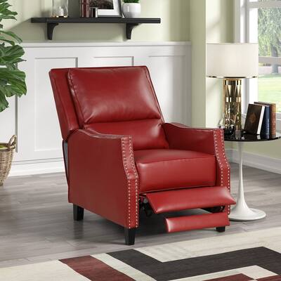 PU Leather Push Back Recliner Chair, 29.5"x40"x42"